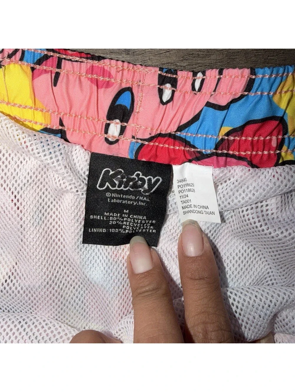 Kirby Swim Trunks Mens Medium New With Tags AUTHENTIC Nintendo